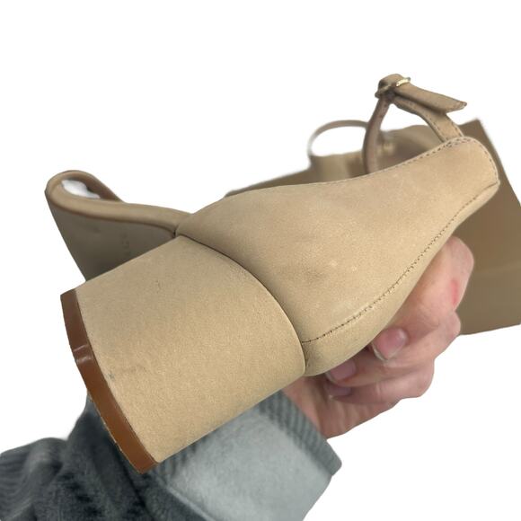 Steve Madden Irene Block Heel Sandals Size 6 Nude Tan Suede Ankle Strap Heels - Picture 10 of 11